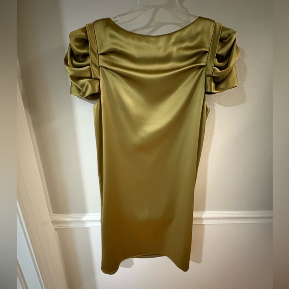 ABS by Allen Schwartz Green puff sleeve dress w/side zip 4. Perfect Holidays/NYE - Picture 3 of 6